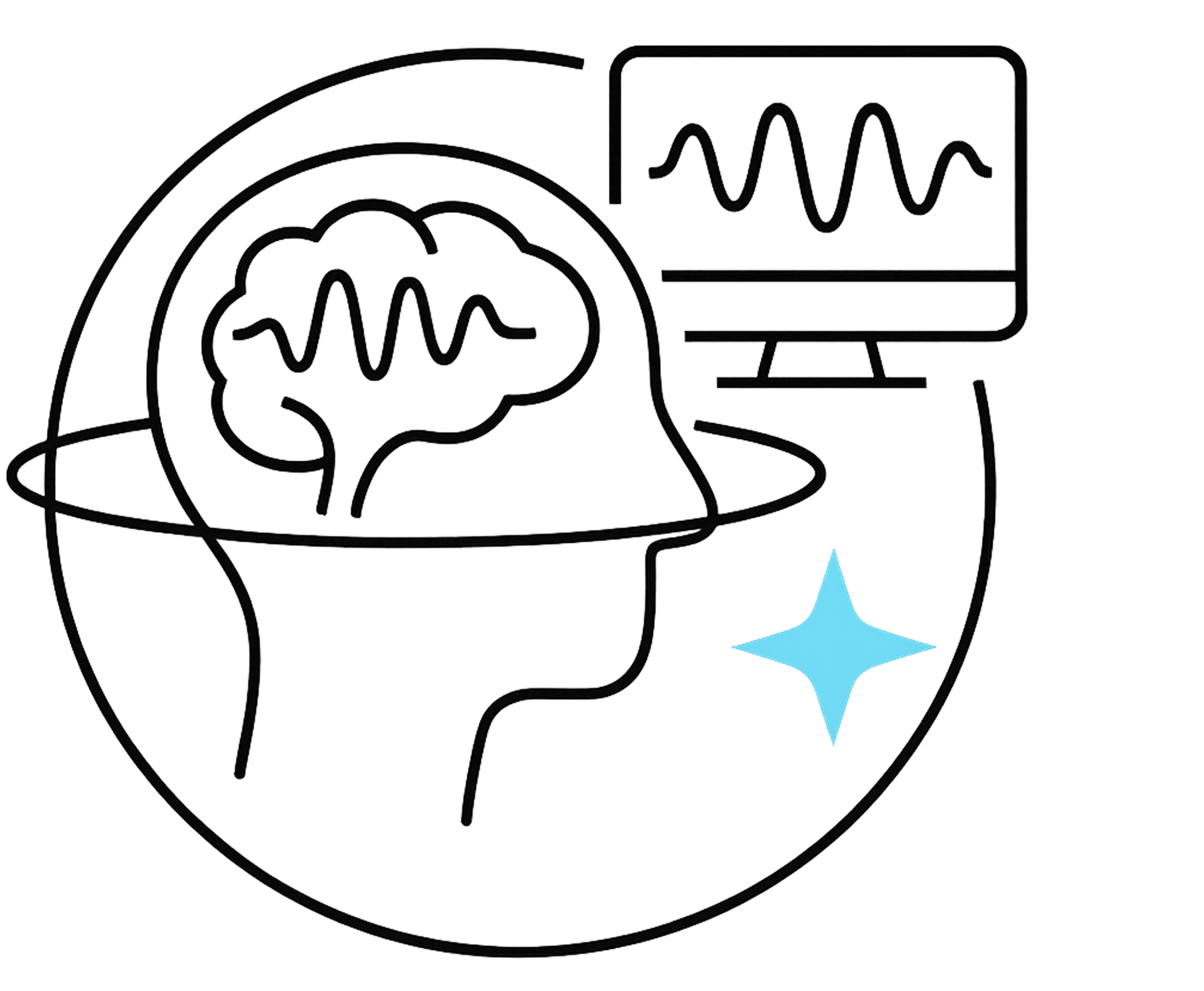 Neurofeedback brain monitoring illustration